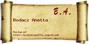 Bodacz Anetta névjegykártya